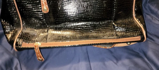 Samantha Brown Dowel Carry On Bag Black Croc Camel New With Tags 8