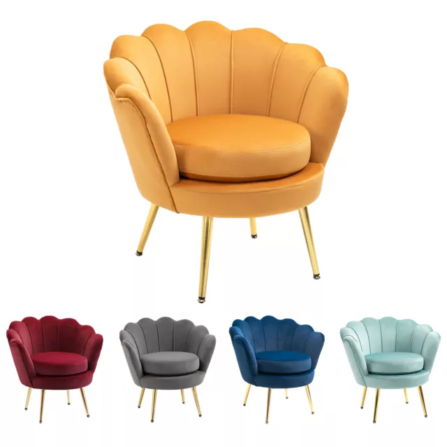 Modern Accent Chair Leisure Club Chair Velvet-Touch Fabric Gold Metal Legs