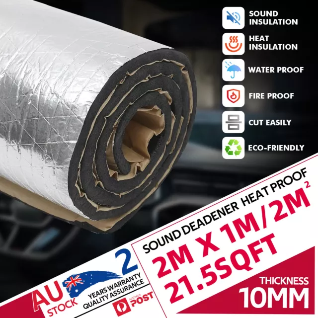 2Sqm Car Sound Noise Insulation Mat Deadening Deadener Heat Proofing Audio