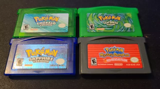 GBA Game Pocket Monster Game Cards Gameboy cartucho compatível com Pokemon  Emerald Ruby Sapphire FireRed LeafGreen versão com GBM/GBA/SP/NDS/NDSL (5  peças) : : Games e Consoles