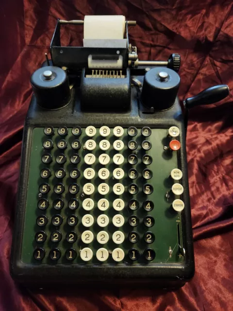 1920s Clean Vintage Burroughs Portable Adding Machine Calculator Tape Register