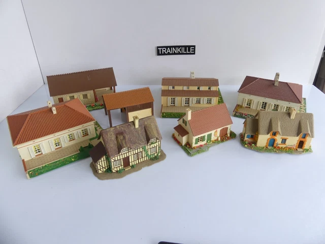 Lot De Maquettes Montées Jouef 1058 - Menuiserie, Hangar, Chapelle, Tracteur - HO 1/87