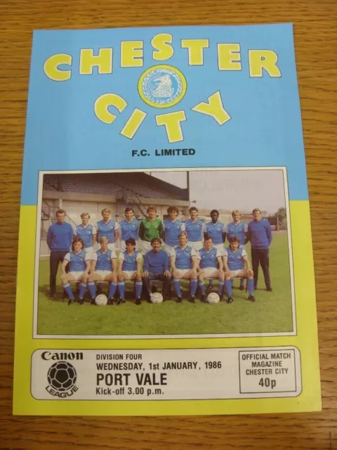 01/01/1986 Chester City v Port Vale  . Thanks for viewing this item offered to y