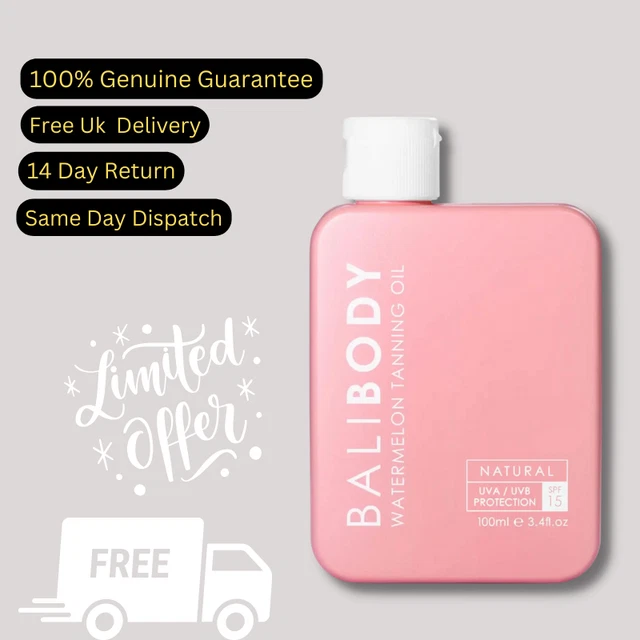 Aceite bronceador de sandía corporal Bali FPS15 100 ml *Envío gratuito*