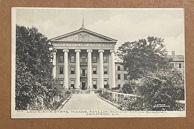 Vintage  Postcard Louisiana State Insane Asylum Admin Building Jackson, La.