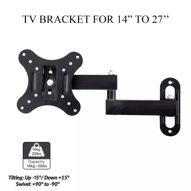 TV Wall Mount Bracket Tilt Swivel 14 16 18 20 21 22 23 24 26  27 LCD LED PLASMA