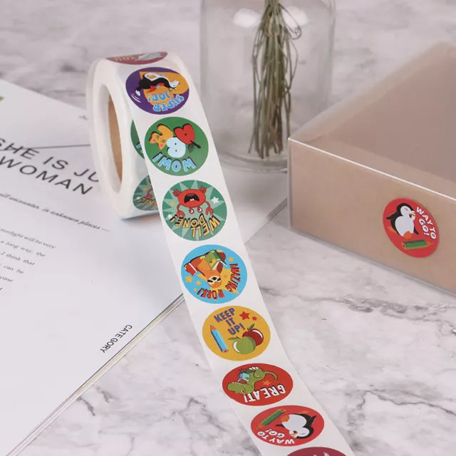 500pc Reward Stickers Encouragement Sticker Roll for Kids Motivational Stick*LN