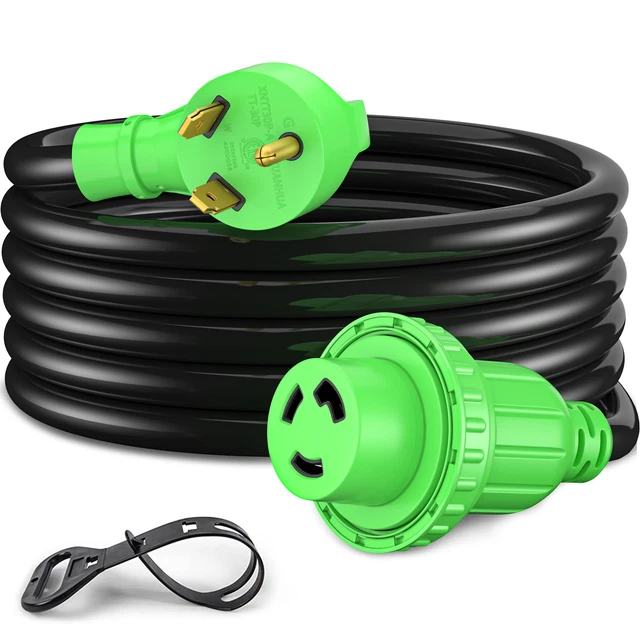 30 Amp 25FT Generator Cord Combo Kit NEMA TT-30P to XL5-30R and Power Inlet Box