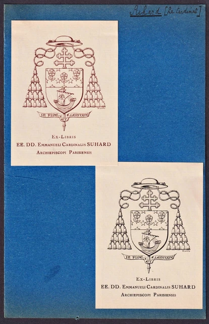 BARON LE GRAND De Vaux Ex-Libris Armoiries Blason Armorial Bookplate