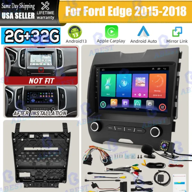 For Ford Edge 2015-2018 Wireless Carplay Android13 Car Radio Stereo GPS Navi DSP