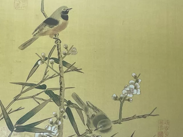 China Pintura 2 Salvaje Aves Plum Flor De Ojos Después Zhao Ji (趙佶, 1082 – 1135)