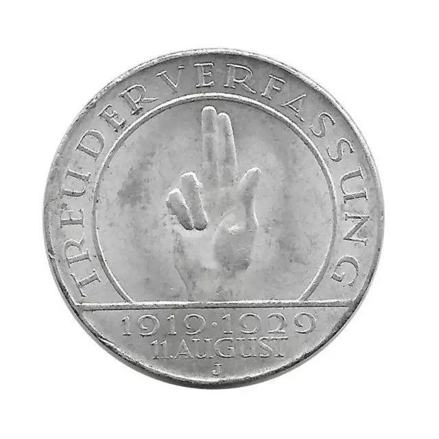 Silbermünze 3 Reichsmark Deutschland Weimar Hindenburg Schwurhand J Jahr 1929