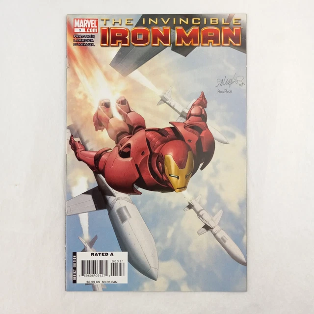THE INVINCIBLE IRON MAN 3 RARE NEWSSTAND Salvador Larroca Cover MARVEL 2008