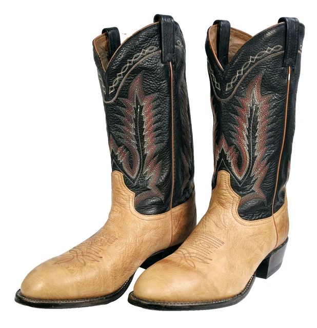 Bottes de cow-boy western en cuir brodées Tony Lama