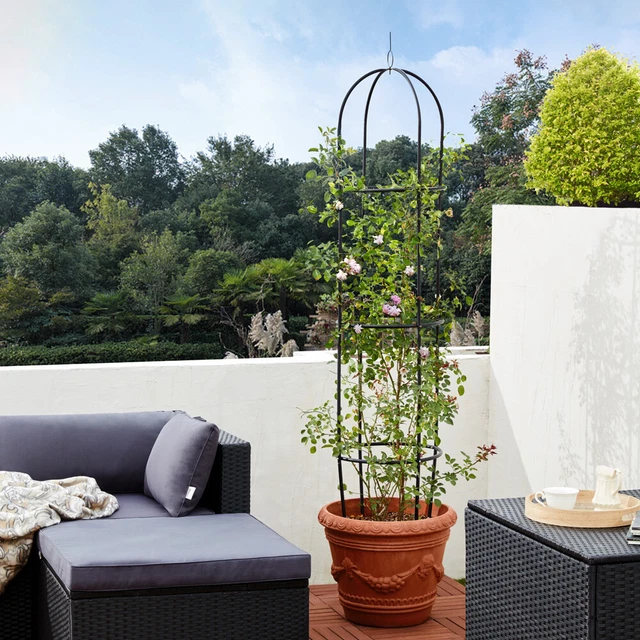 2er Set Rankhilfe Rankgitter Rosensäule 200x40 Metall Garten Pulverbeschichtet 7
