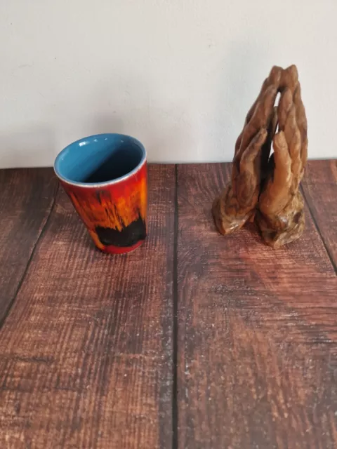 Small Poole Studio Pottery Vase possibly Volcano 3.5" Tall. Second S.