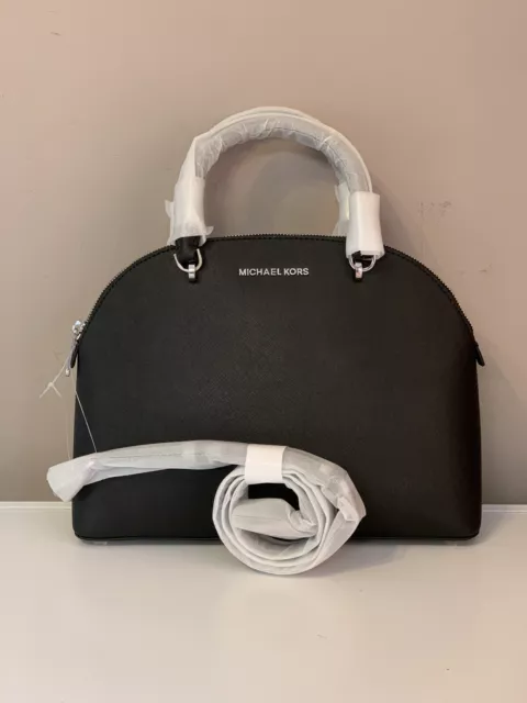 MICHAEL KORS EMMY Large Dome Satchel Leather In Black 35T9SY3S3L NWT 155.00 PicClick UK