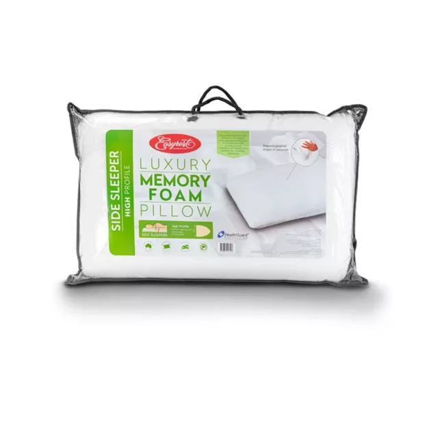 Easyrest Side Sleeper High Profile Luxury Memory Foam Pillow 65 x 40 + 12cm BONU