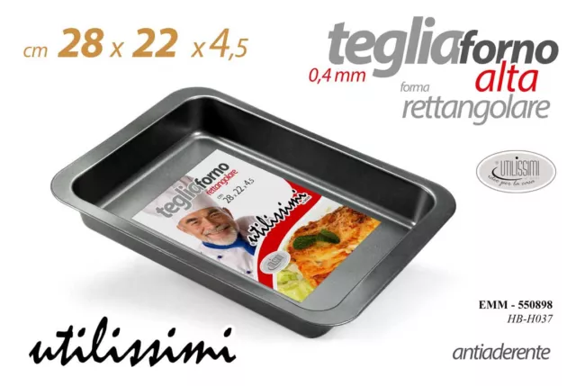 TEGLIA RETTANGOLARE ALTA in Alluminio Antiaderente Per Pizza 42 x 33 Cm EUR  8,60 - PicClick IT