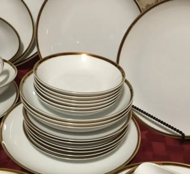 Set of 6 Vintage Arita Fine Porcelain of Japan Salad Plates Gold Hand Painted