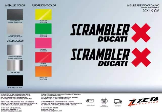 2 Aufkleber Tank ducati Scrambler