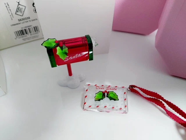 SWAROVSKI HOLIDAY SANTAS Mailbox 5630338 Letter to Santa Ornament ...