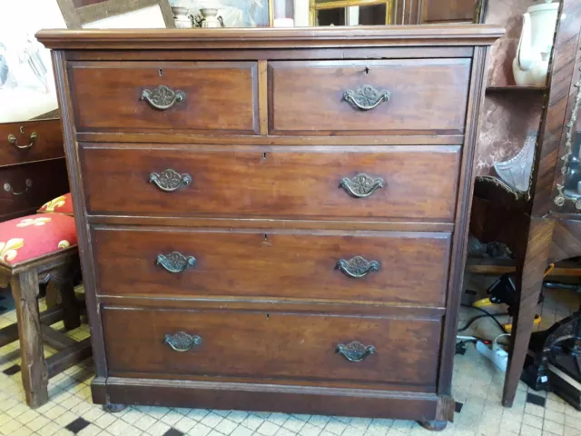 Commode 1850  Walnut Chest Of Drawers Estamped JAS Shoolbred Mahogany 2