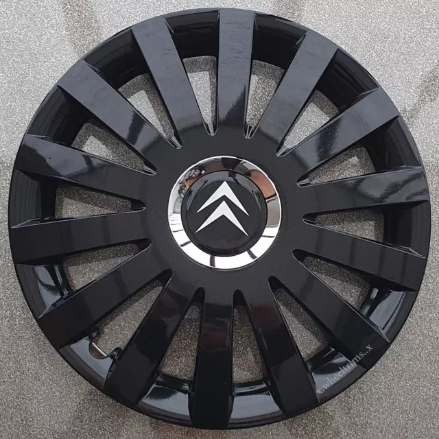 Black Gloss 15" wheel trims to fit Citroen Berlingo Mk3 (NOT RELAY VAN)