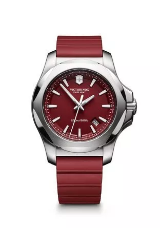 Victorinox Watch Swiss Army INOX Red Silicone Band Date V241719.1 Men's