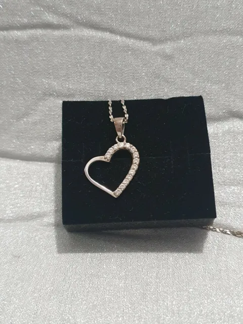 Silver Mum Heart Necklace, Crystal | Warren James