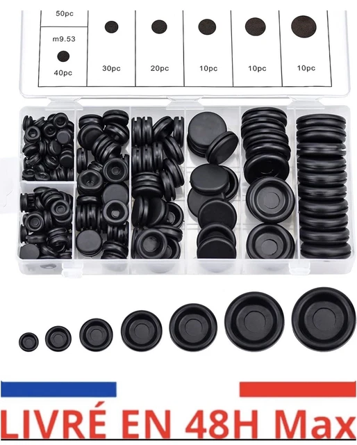 MUSEDAY 170Pcs Passe Fil Caoutchouc Assortiment Oeillet Bouchons en Caoutchou...