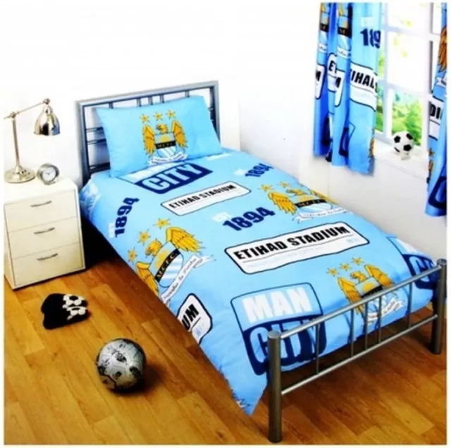 Juego de ropa de cama reversible de funda edredón individual del Manchester City