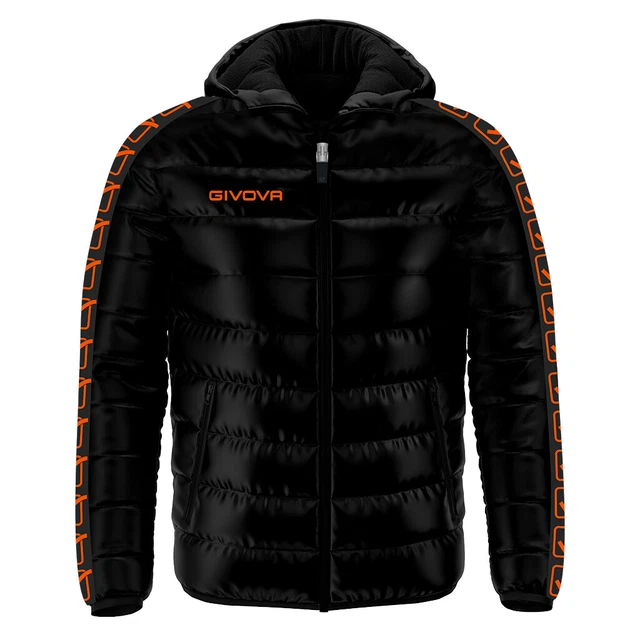 Giubbotto Uomo Donna Piumino Leggero Givova Sportivo Giubbino Cappuccio Arancio