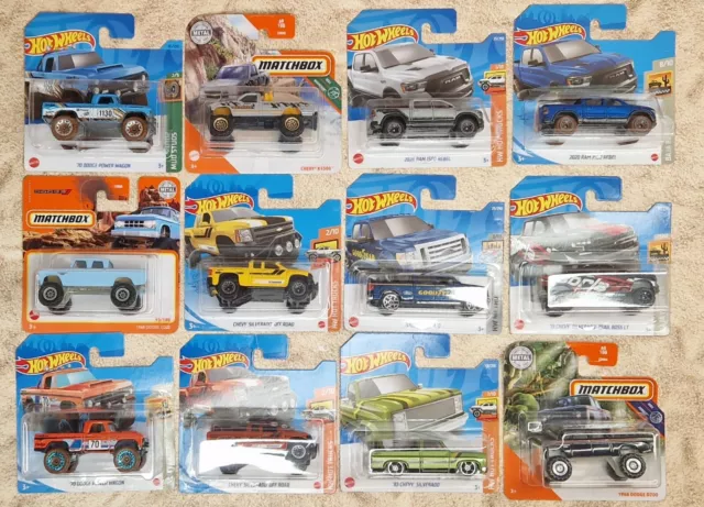 Matchbox und Hot Wheels Pickup Truck  Konvolut, 12 Modelle, USA, Hot Trucks