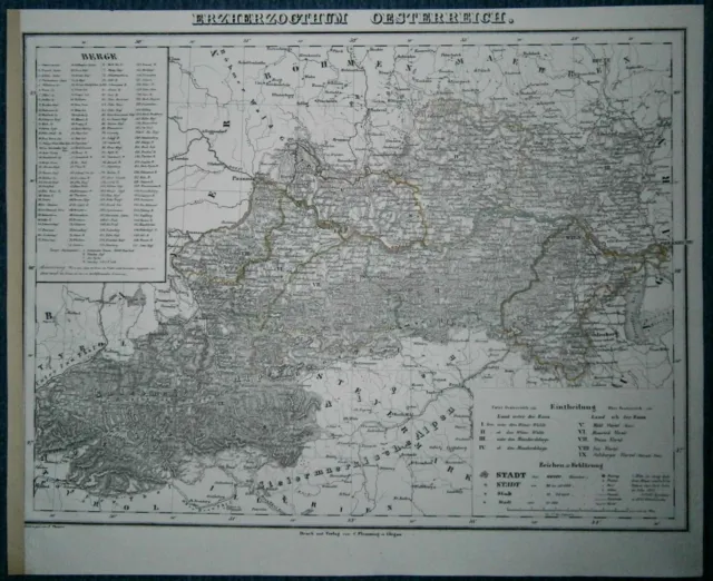 1848 Sohr Berghaus map ARCHDUCHY OF AUSTRIA, #12