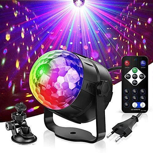 Boule DiscoGvoo 6 Couleur Lampe de Scène Jeu de Lumiere Lumière Fête 5W LED 7...