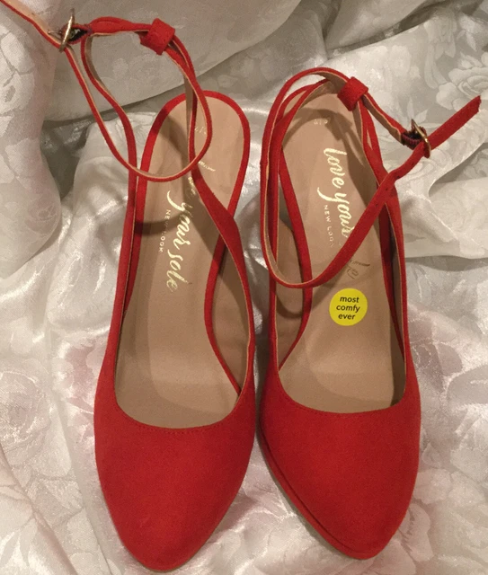 LOVE YOUR SOLE New Look Ladies High Heeled Red Shoes Size 4 1.99 PicClick UK
