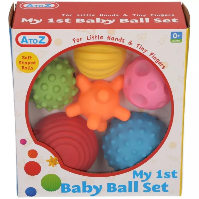 Baby Ball Set Baby Hand Massage Multi-Textured Sensory Toys Soft Balls 6 Piece 3