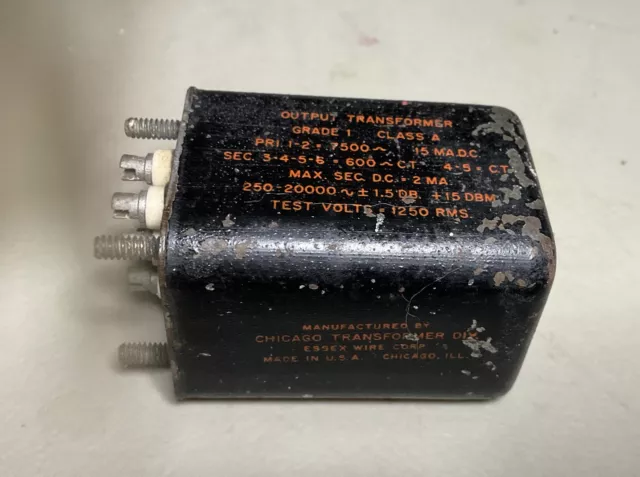 Chicago CTS Single Ended Tube Preamp Line Output Transformer 15Ma Pri (RCA BA-2)