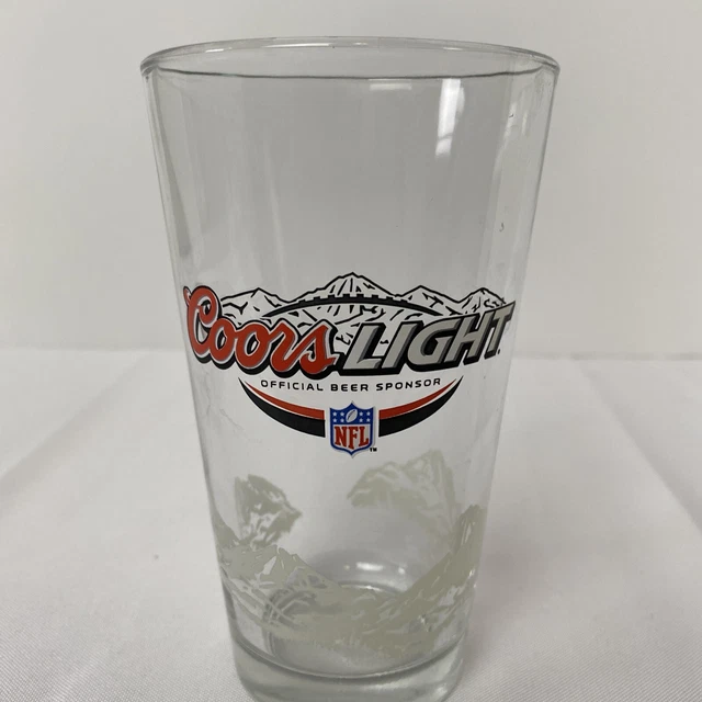 Coors Light NFL Beer Pint Glass Colorado Mountains Official Beer Sponsor