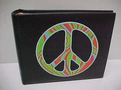 Álbum de fotos de cuero sintético bordado con logotipo de PEACE 4"" x 6"" haz tu marca MXY