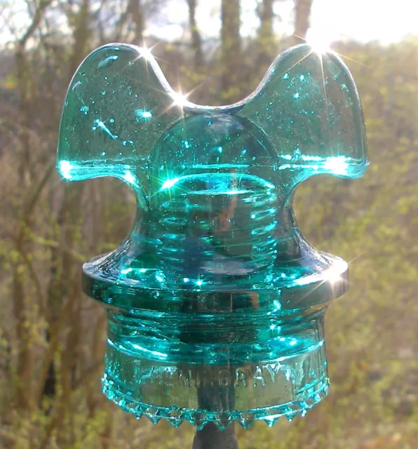 POWERFULLY Nice MICKEY MOUSE Hemingray Power Distribution Glass Insulator