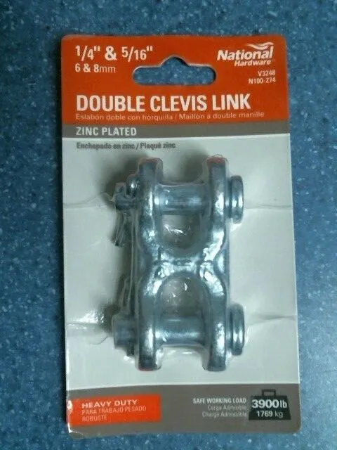 National Hardware N100-274, 1/4" & 5/16" Double Clevis Link, FREE SHIPPING