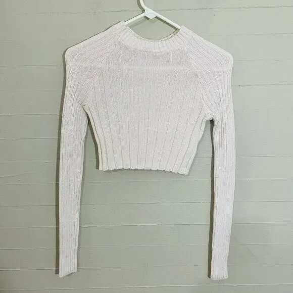 UO BDG Casey Ribbed Knit Cropped Sweater SZ XS Cotton