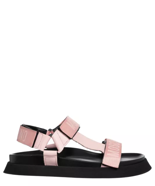 Moschino sandale femme MA16244G0IMU0613 logo Pink Rosa chaussure sandalette