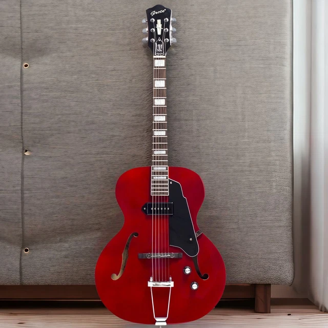 GROTE JAZZ ELECTRIC Guitar Hollow Body Chrome Hardware P90 pickup EUR