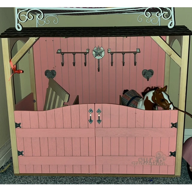 OUR GENERATION SADDLE Up Stables Horse Barn for 18 in. Doll Playset 21