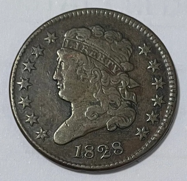 1828 Classic Head Half Cent US Copper Coin!