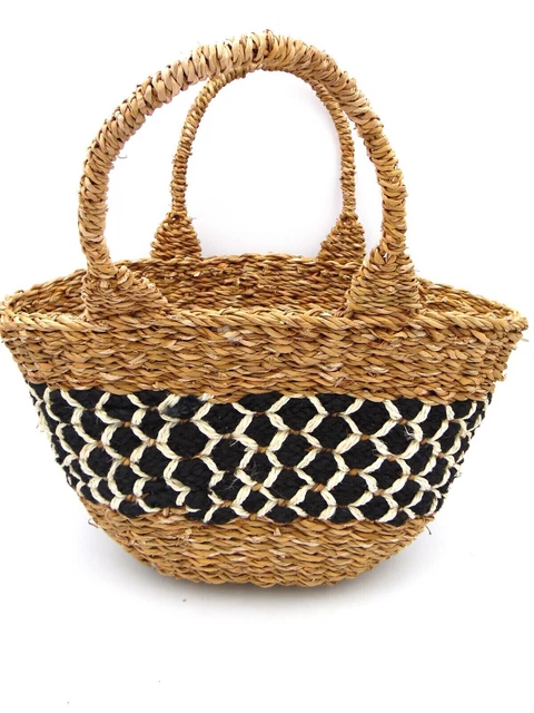 Juego de 2 bolsas de cesta / Shopper / Bolso de playa / Hecho a mano / Bolso de mujer