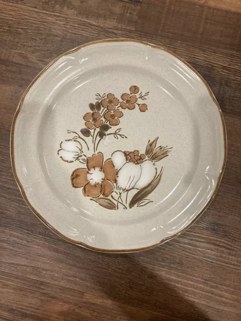 Vintage Set Of 8 Autumn Fair Baroque Dinner Plates Hearthside Stoneware 10.5” 3